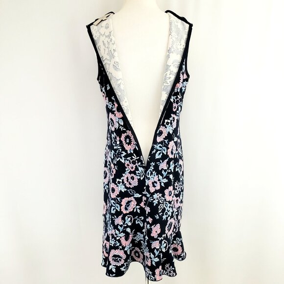 LOFT Sleeveless Dress NWOT Size 6 Multi-Color Floral Back Zip Flounce Ruffle Hem - Picture 7 of 9